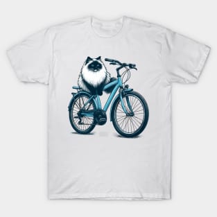 Ragdoll Cat On A Bicycle T-Shirt